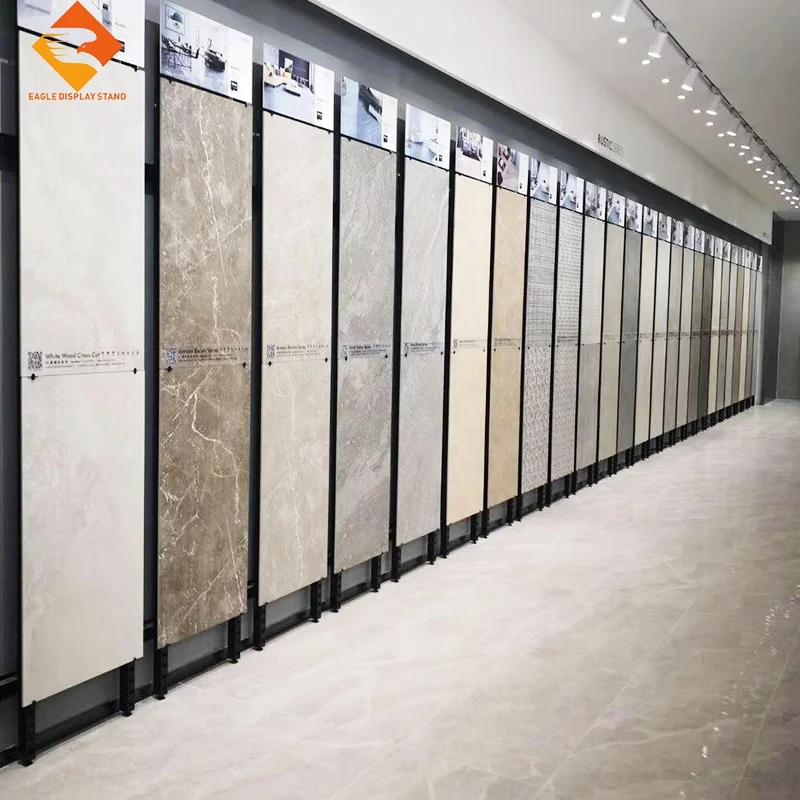 2021 hot sale sliding ceramic tile showroom display rack stand