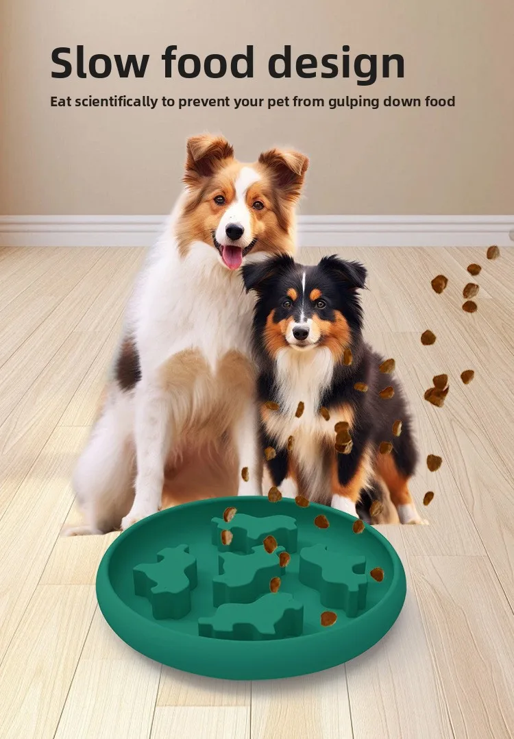 Pet Slow Food Silicone Bowl and Licking Plate Anti-Choking Puzzle Leakage Hiding Food Dog and Cat Feeders factory