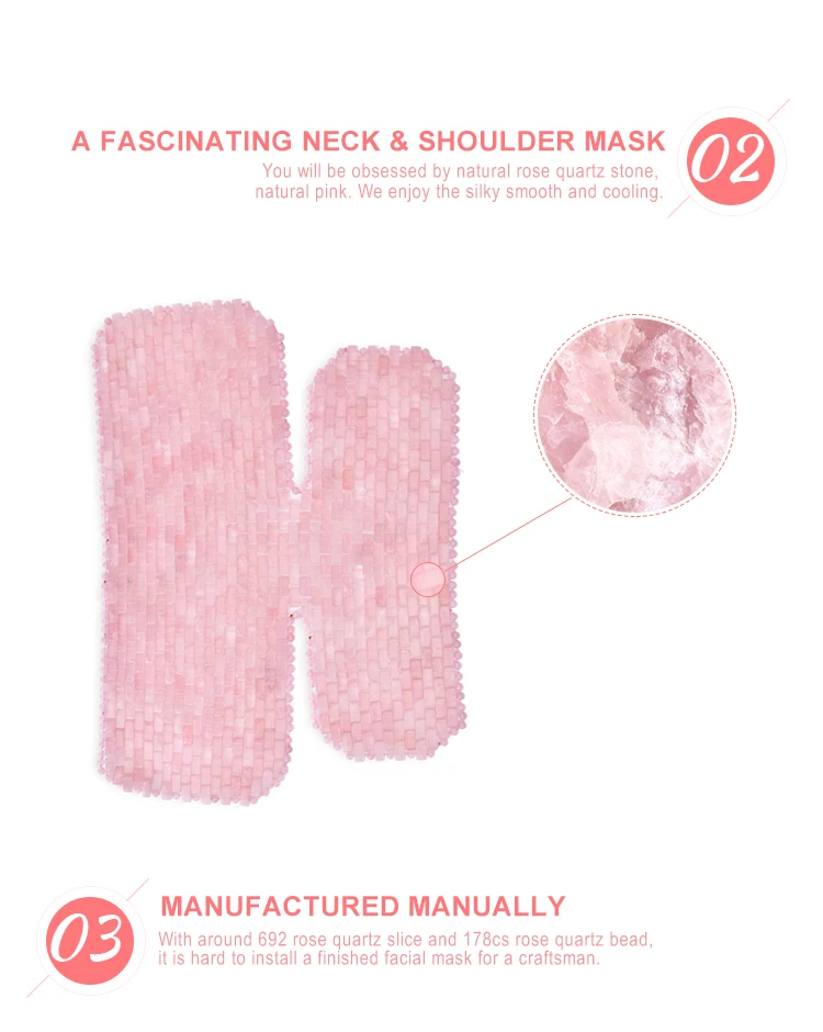 Natural Crystal Cooling Sleep Smooth,Rose Quartz Jade neck shoulder mask for skin Beauty