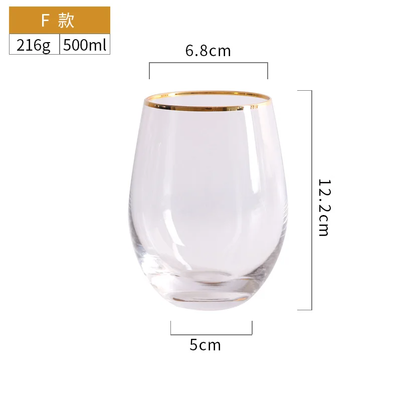 Fabrikisto Glassware Drinkware Agordita Vino Glaso Ovo kun vitra taso kun ora borda ora borda vitra taso 26