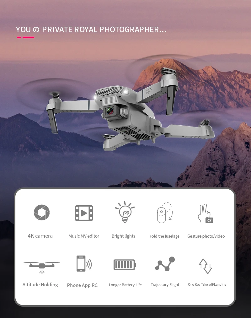 Mini Drone E Wifi Fpv Rc Dron With Dual Pro K Hd Camera Wide Angle Remote Control Video