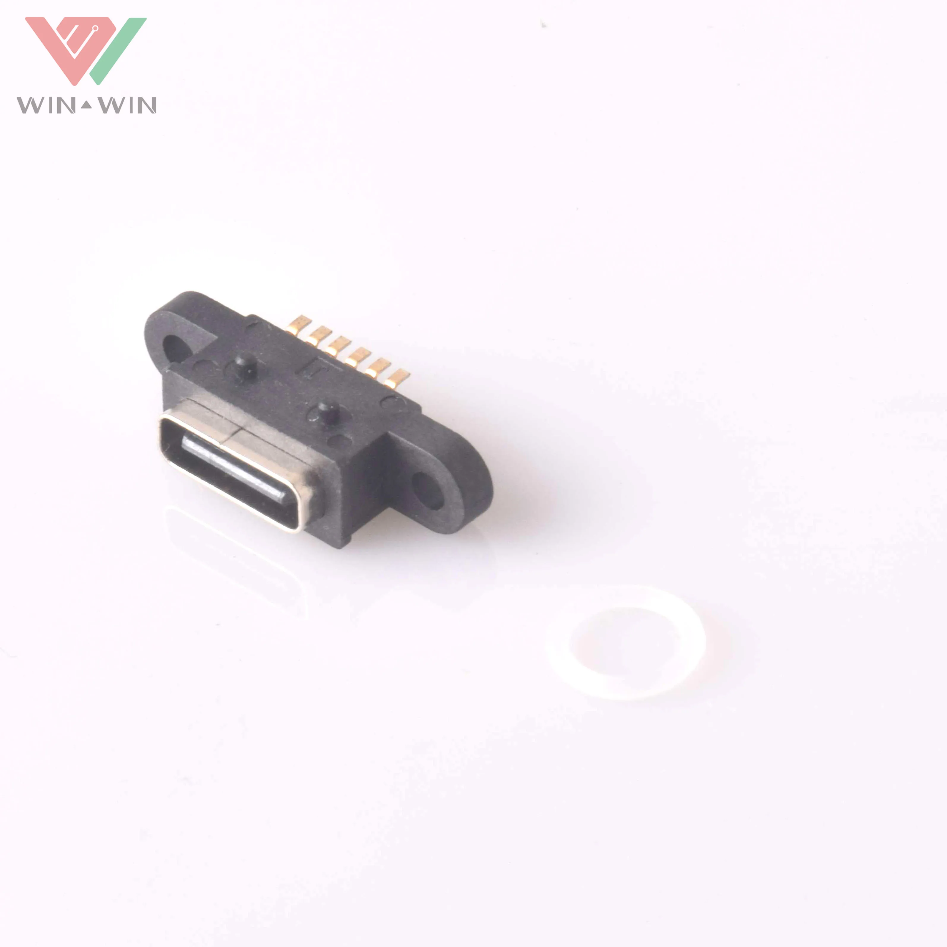 China Factory 6Pin Waterproof Female USB Type C Connector IPX8