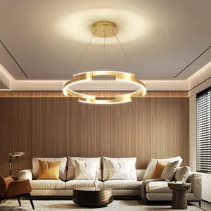 JACKSUN Nordic Living Room Modern Pendant Lamp Simple Round LED Aluminum Pendant Light Luxury Chandelier