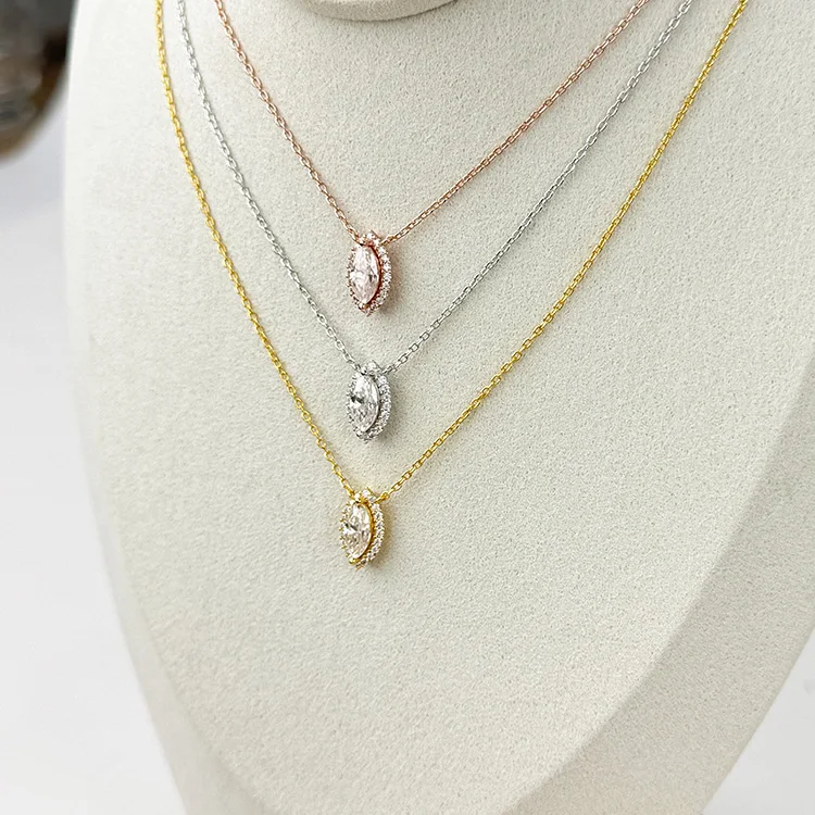 Collier Ras Du Cou En Argent Sterling Avec Zircon Cubique Solitaire - Or Flash, Neuf Sans Emballage