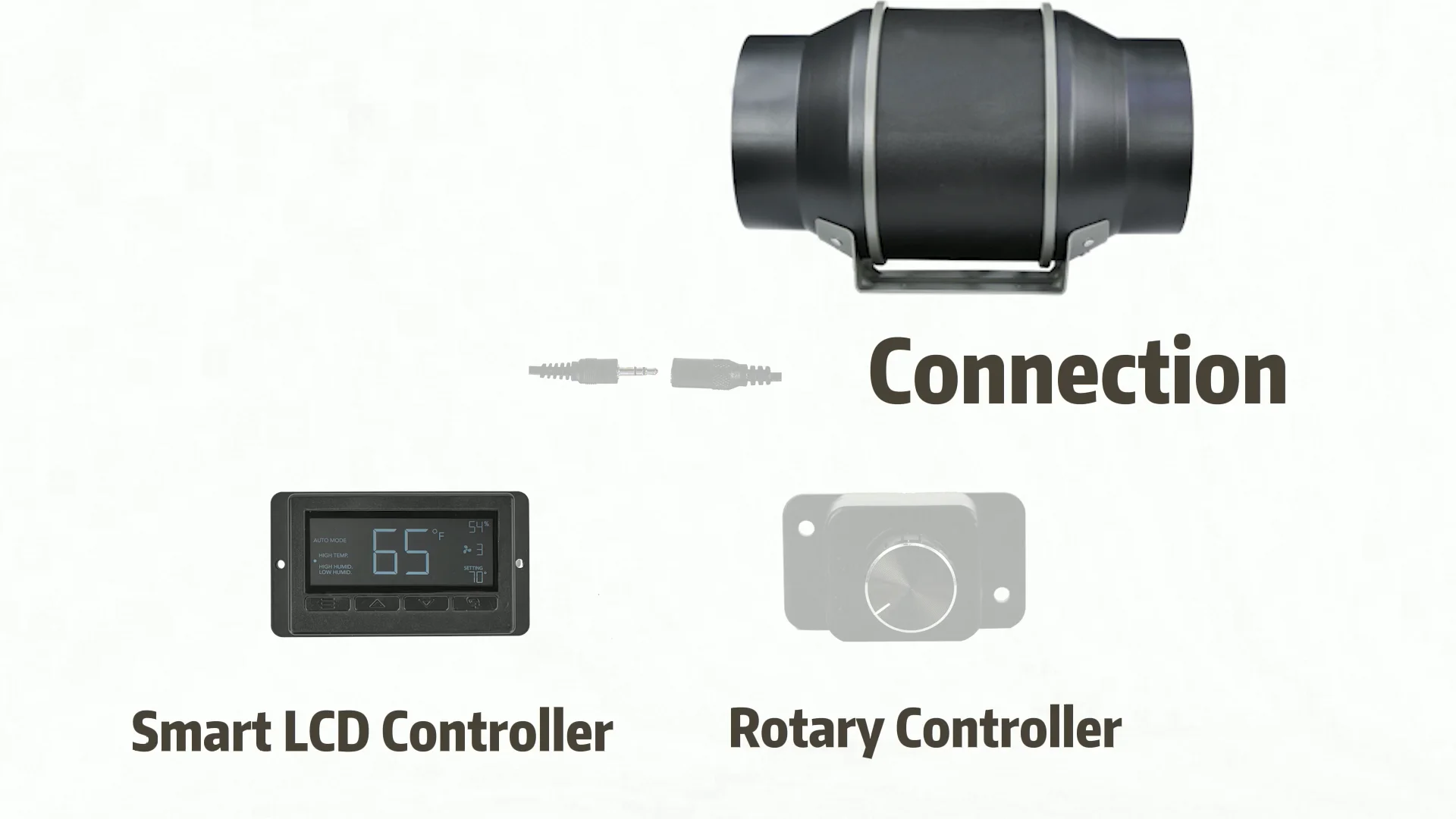 Quiet 6" Inch Inline Duct Fan With Temperature Humidity Sensor Control