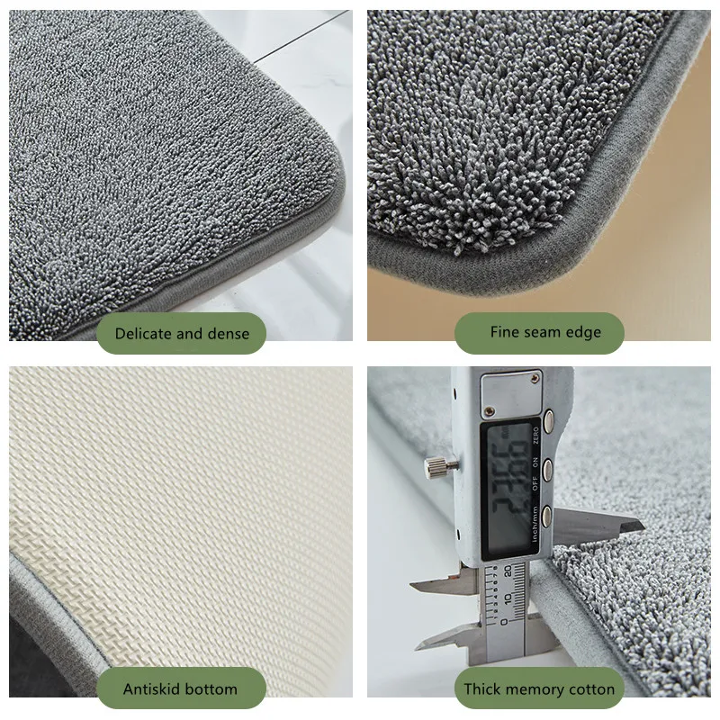  Super Absorbent Water Fast Dry 100% polyester Flooring Rug Non-slip Carpet Bath Play Rubber Door Mat details