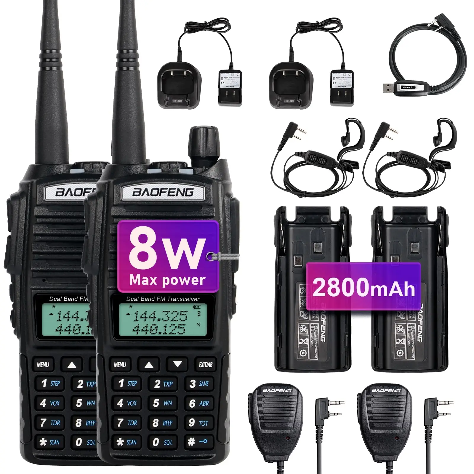 Radio Portatili Professionali Di Alta Qualà A Doppia Banda A Lungo Raggio 2 Ba - Foto 8