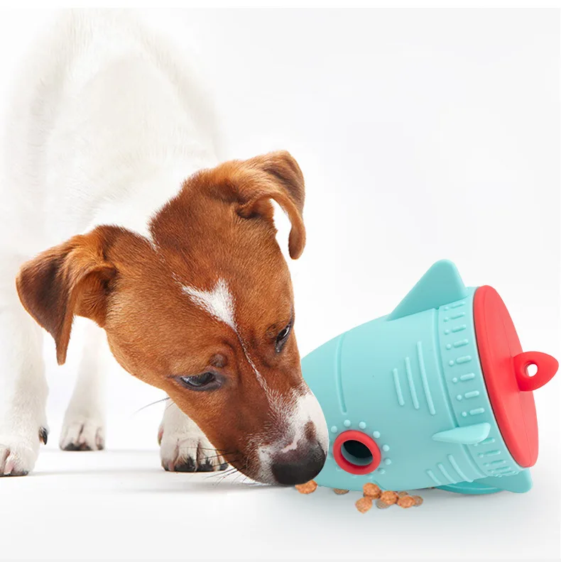 Cartoon Style Modern Eco-Friendly Silicone Pet Toy Wholesale Rocket Slow Feeder Dog Toy with Teeth Cleaning Feature supplier