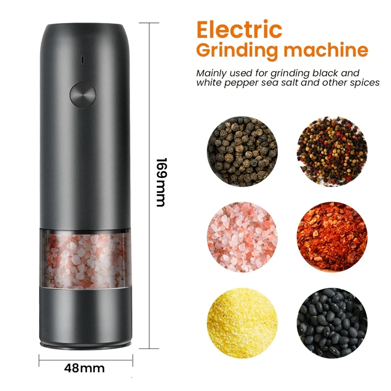 Custom USB Rechargeable Electronic Kitchen Spice Salt and Pepper Grinder  Set Black Pepper Ultra Fine Powder Automatic Grinder Mill - China Grinder  and Mill price