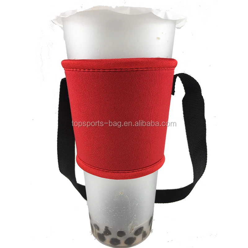 neoprene reusable coffee cup sleeves red