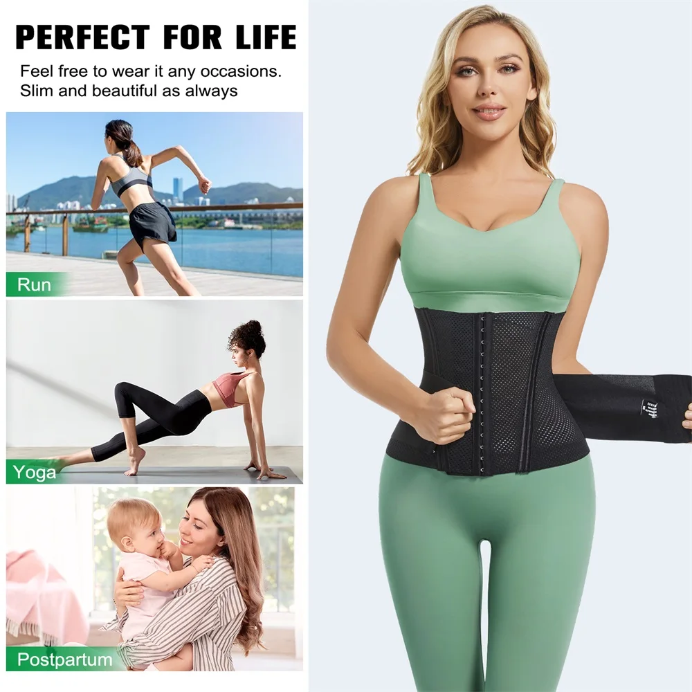 Wholesale Full Body Belly Shaping Cincher Corset Wrap Belt Tummy Control Shapewear Waist Trainer Shaper Wear Woman details