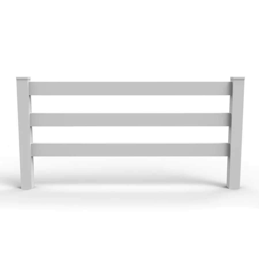 Fentech Top Quality 3 Rails PVC Vinyl Horse Farm Fence