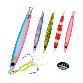 Trail-Blazing Little Skinny Quick-Sinking Fast-Pulling Iron Plate 40g-80g Hook Luminous Hard Artificial Bait Sea Fishing – Hard Lure – view 2