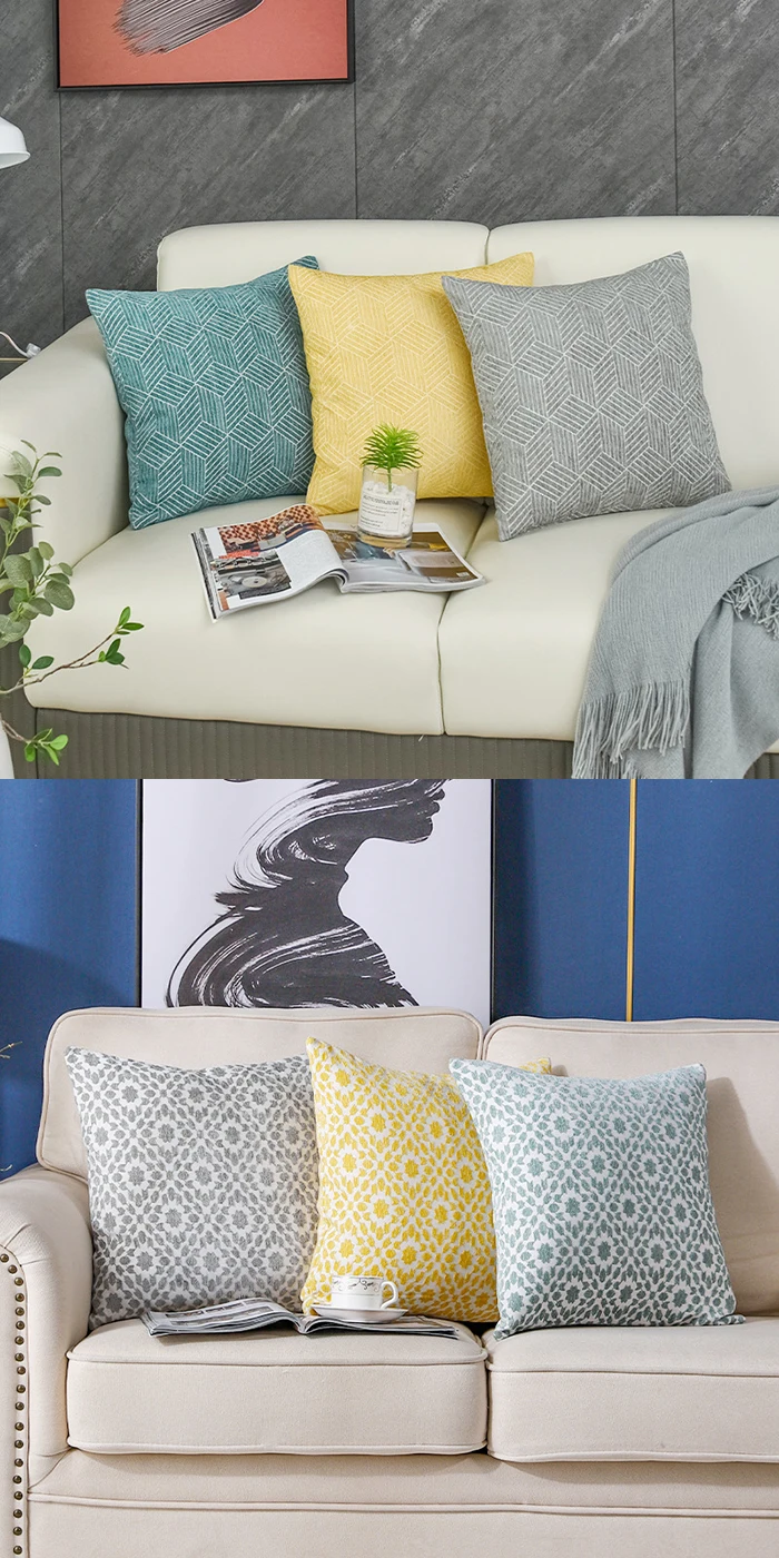 Chenille Geometric Sofa Throw Cushion Cover Pillow Case 45*45 CM Home Decoration 