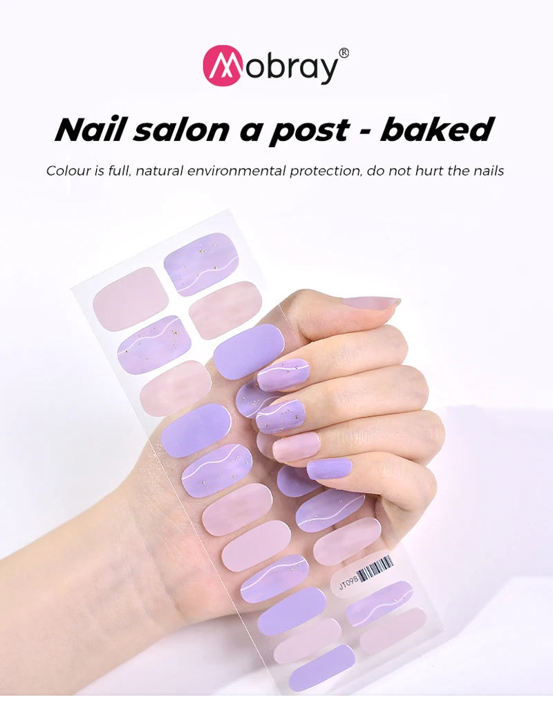 Mobray New Nail Wraps 3d Semicured Uv Gel Nail Polish Stickers