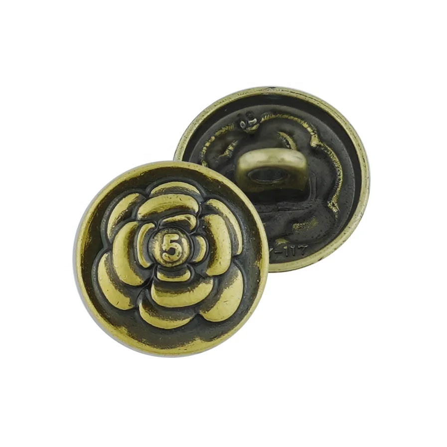 Jinyi Button OEM ODM Custom Brand Logo Design Zinc Alloy Fancy Button Shank Button for Garment