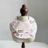 Pochette rotonda per gattino pied de poule rosa