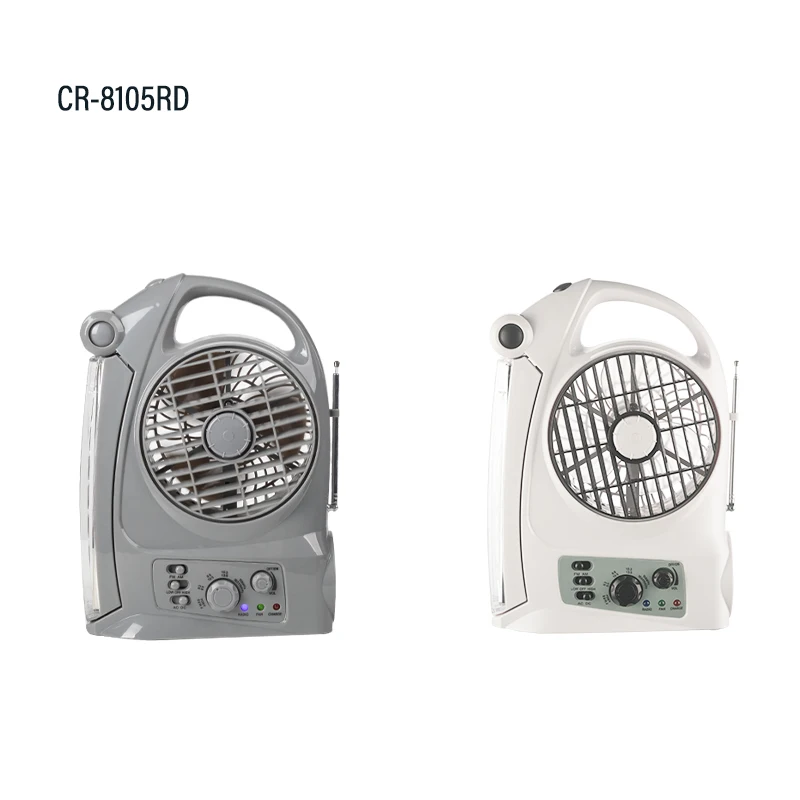 Three in One  Multifunction  Rechargeable Fan with Light and Radio  for Camping and Work Solar Fan Mini Led Box Fan