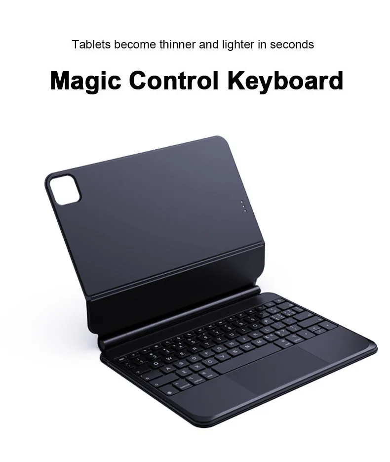 product laudtec oem magnetic backlit touch wireless tablet keyboard protective cover pen slot control magic keyboard for ipad pro 11-3