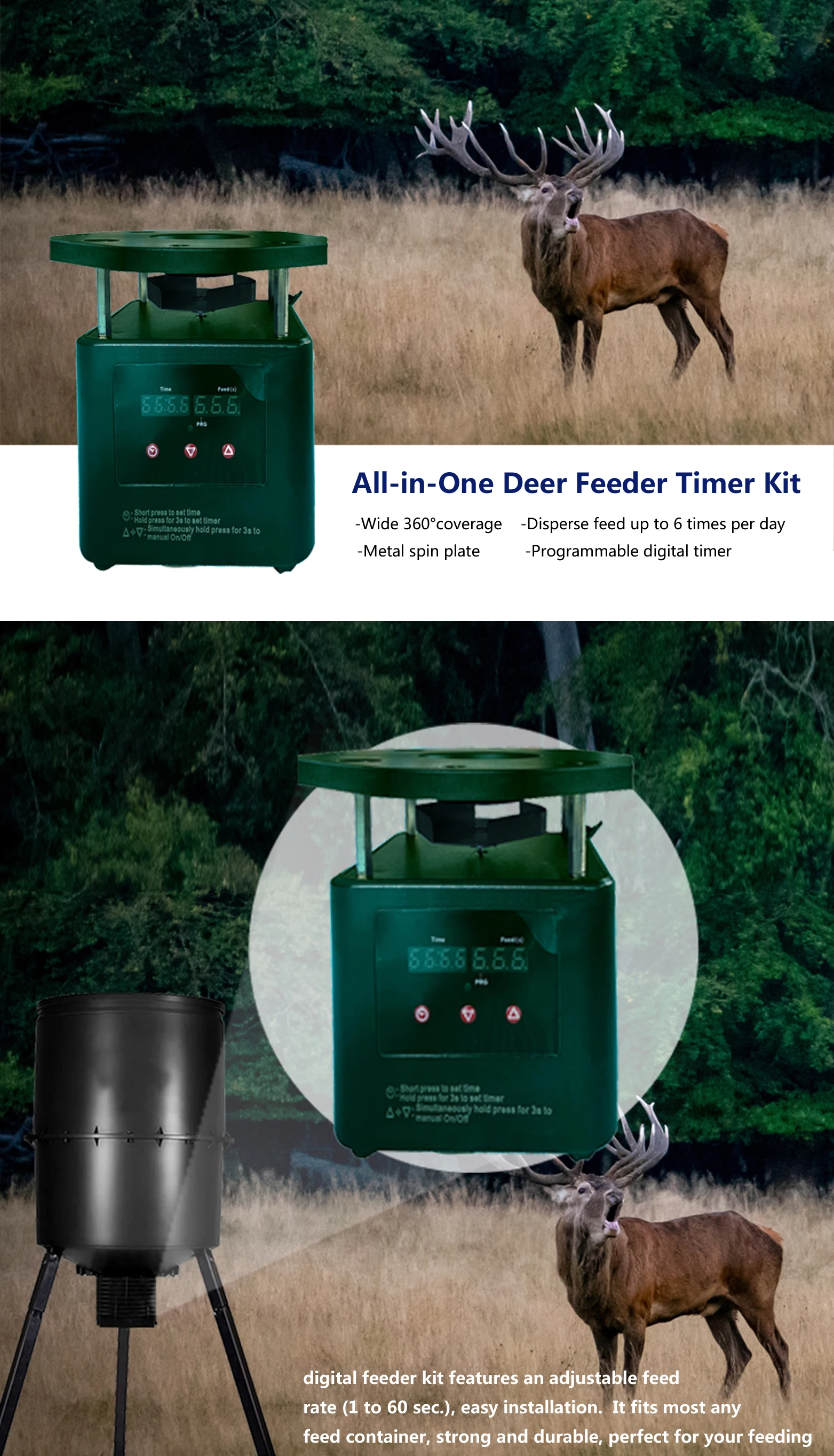 Automatic Deer Feeders/deer Feeder Kit With Solar Panel Bracket/deer ...