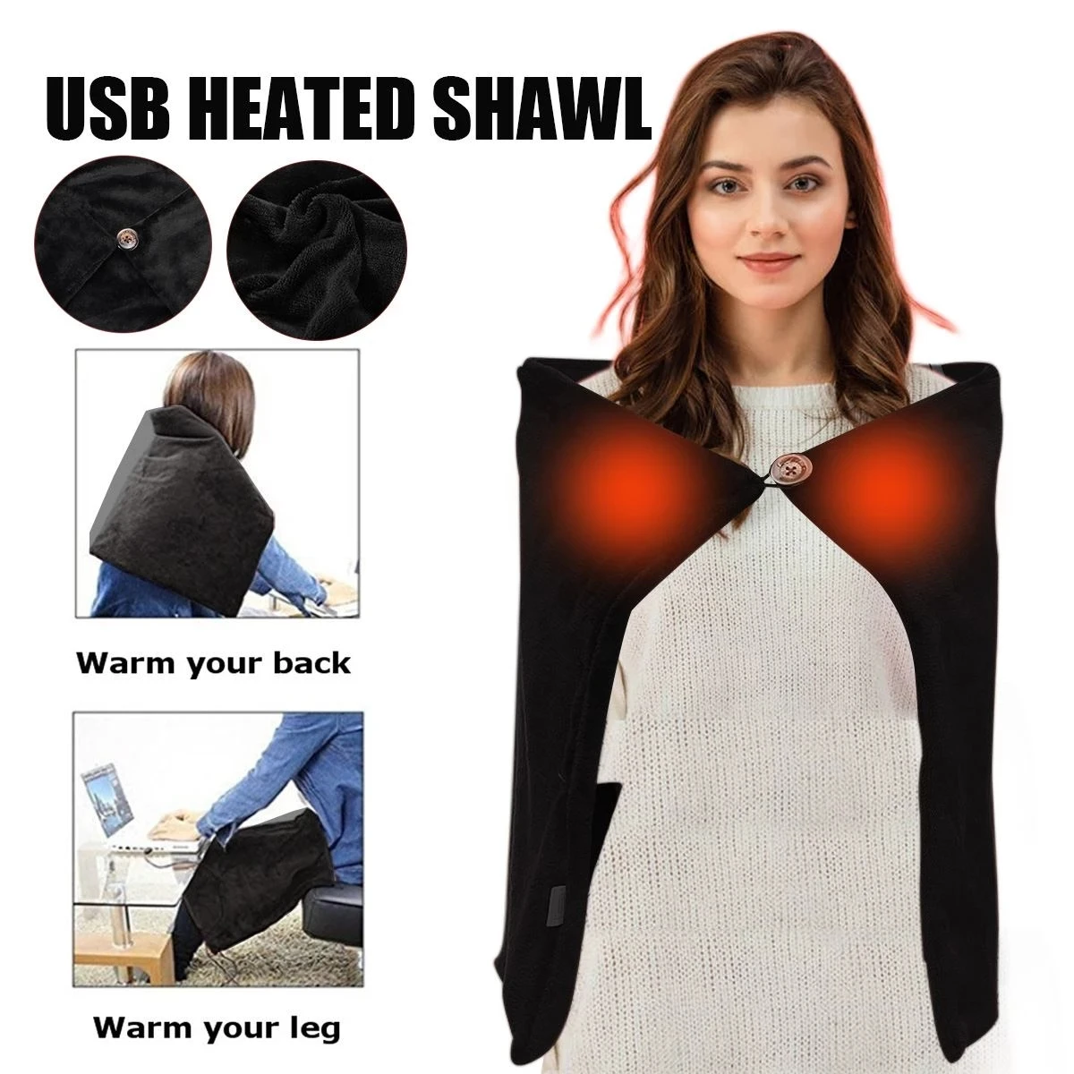 5v 4w Electric Warming Heating Blanket Pad Shoulder Neck Mobile Heating