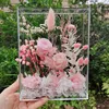 Borsa a fiori rosa + cornice per foto in acrilico (invia colla di fango fiore Ligh