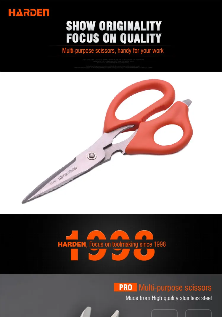Multi-Purpose Household Professional Stainless Steel Office Cutting Scissor With Plastic Handle