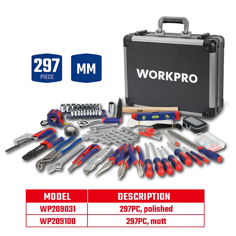 WORKPRO 297PC Mechanic Hand Tool Kit - Professional Quality