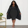 Abito giacca donna nero plus size 2 pezzi