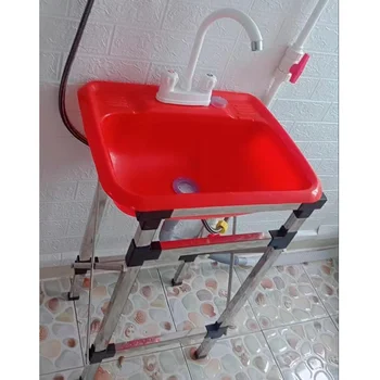 Plastic simple washbasin toilet washbasin site simple temporary decoration with bracket washbasin