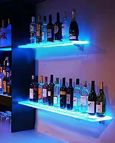 Acrylic Modern Custom  Led Lighted Liquor Bottle Display Shelf bar Display Rack