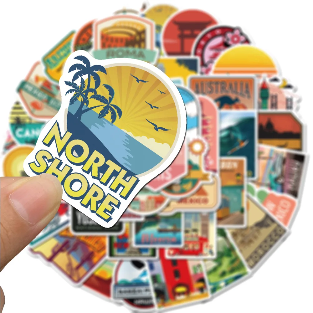 50pcs World Travel Famous City Landscape Graffiti Stickers