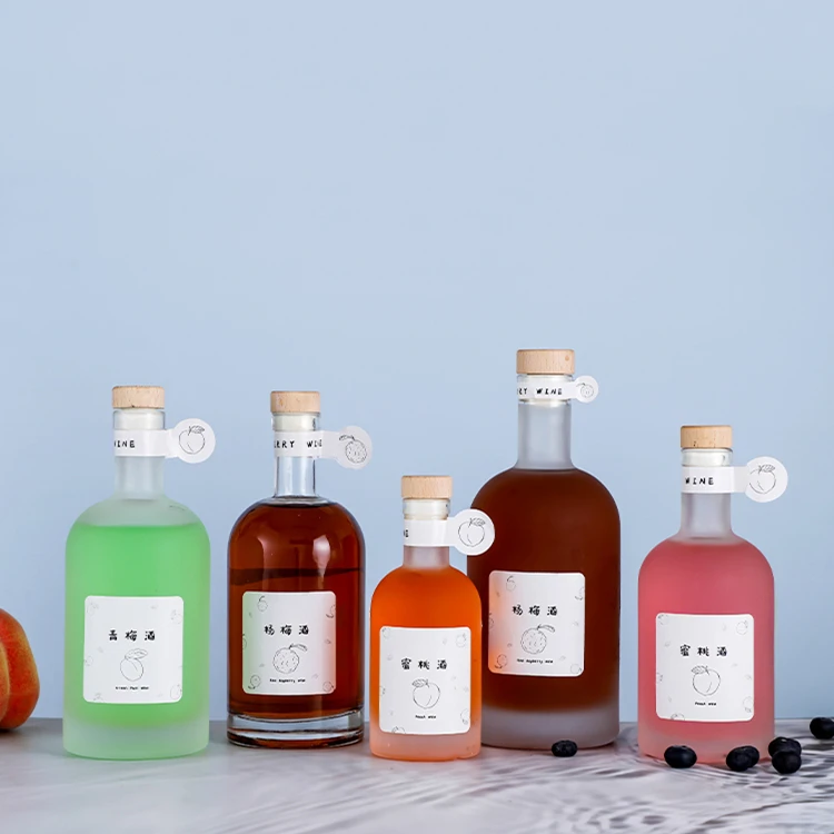Wholesale Glass Wine Bottles 200ml 375ml 500ml Fruit Beverage Packaging  Bottle