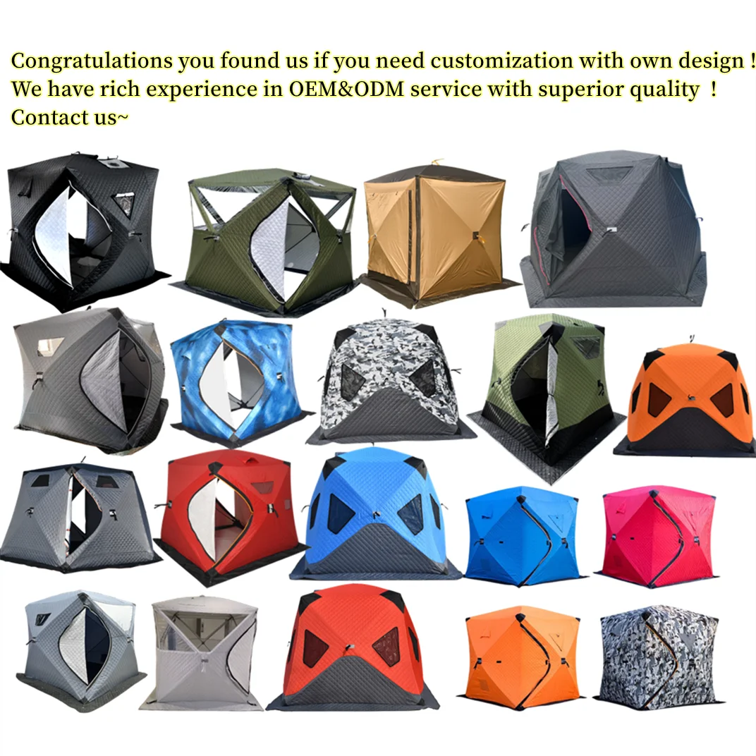 Winter Ice Fish Cube Pop up Tent Waterproof Insulated