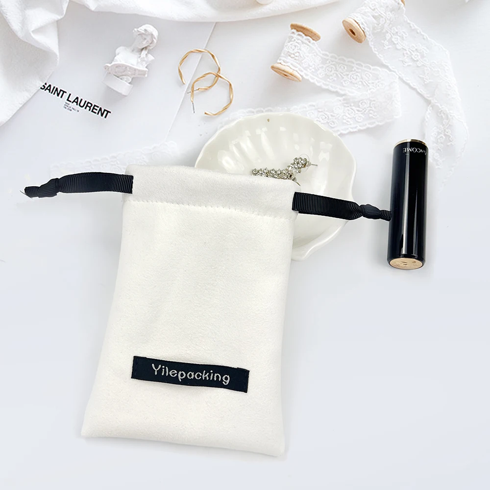 Wholesale Small White Black Custom Logo Printing Perfume Suede ...