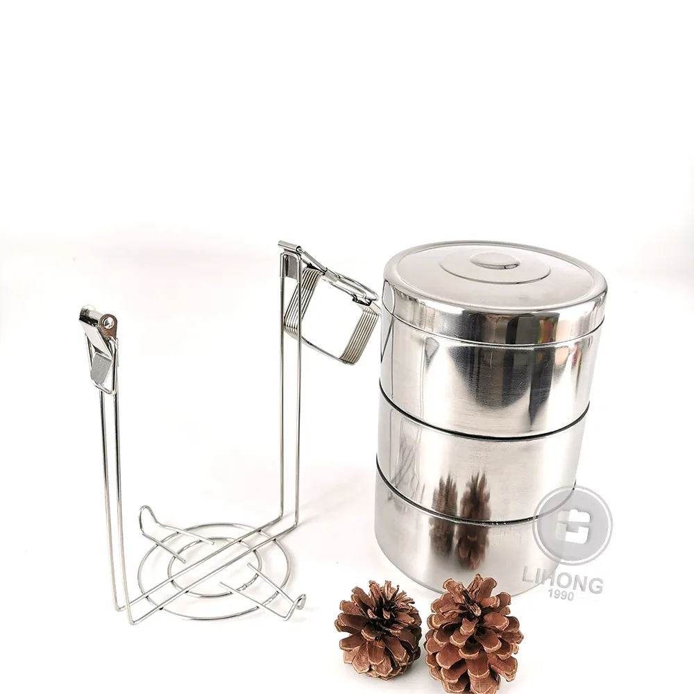 Promotion Gift 3 Layers Take Away Stainless Steel Insulated Hot Food Containers Keep Food Warm Bento Tiffin Box Lunch Box