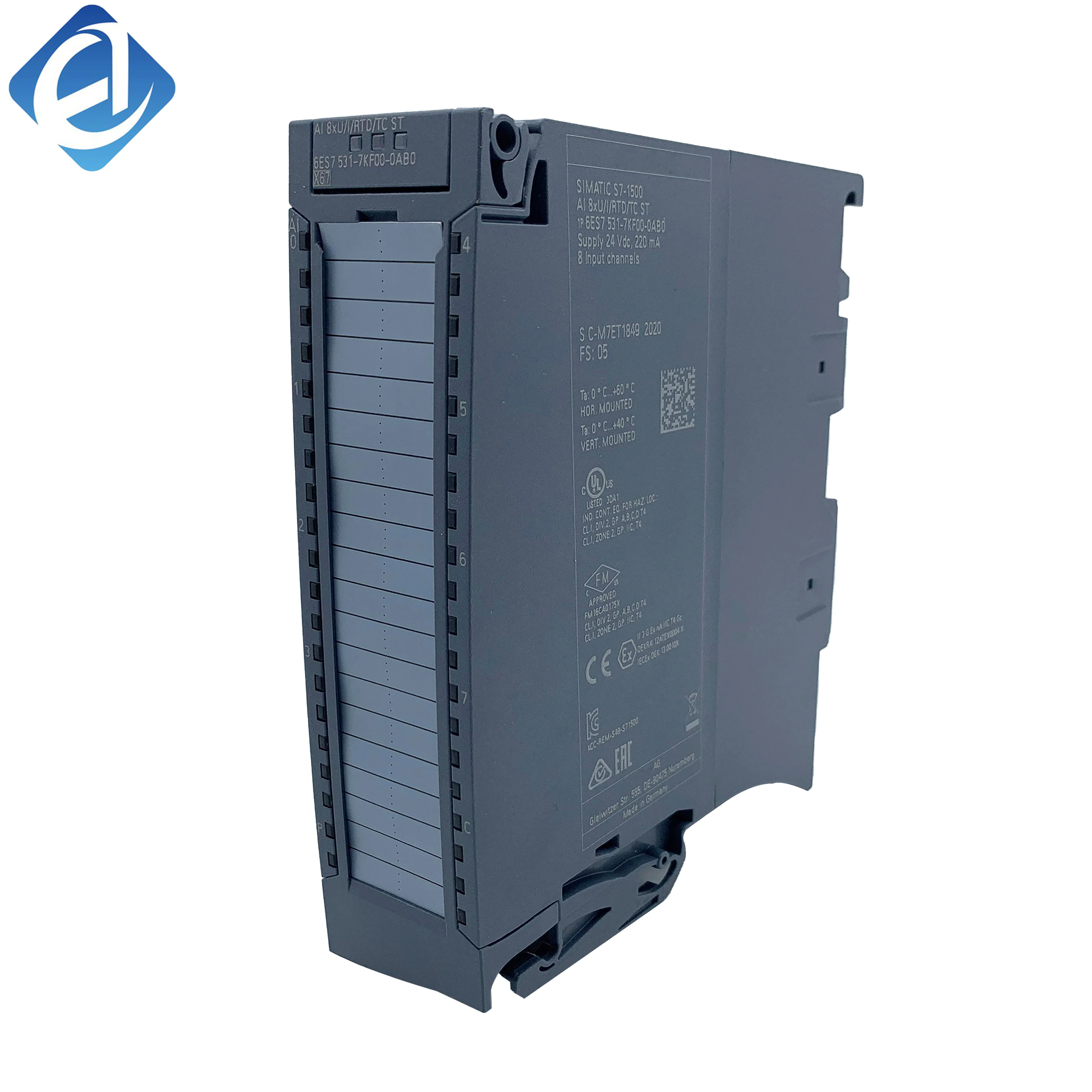New Original 6ES7531-7KF00-0AB0  6ES7 531-7KF00-0AB0 S7-1500 analog input module. High-precision signal acquisition, strong anti-interference performance, stable data transmission, suitable for temperature