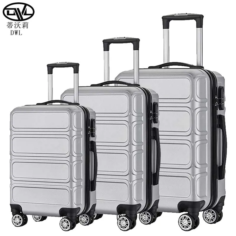 Hot Sale Luxury 3pcs High Quality ABS PC Luggage Set Durable Unbreakable Polyester Simple Design Factory Wholesale Price Free