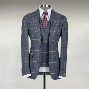 High Quality Single Breasted Men's Suits Jacket Striped Business Suit Casual Gentleman Style Vest Trousers British Fashion Style