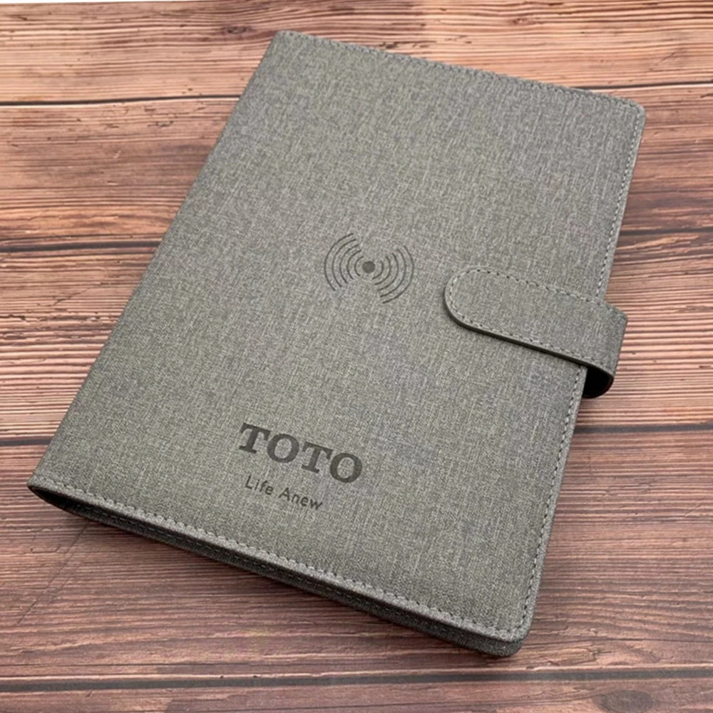 A5 Size Custom Magnetic Wireless Charging Power Bank Diary Notebook Gift 8000mAh