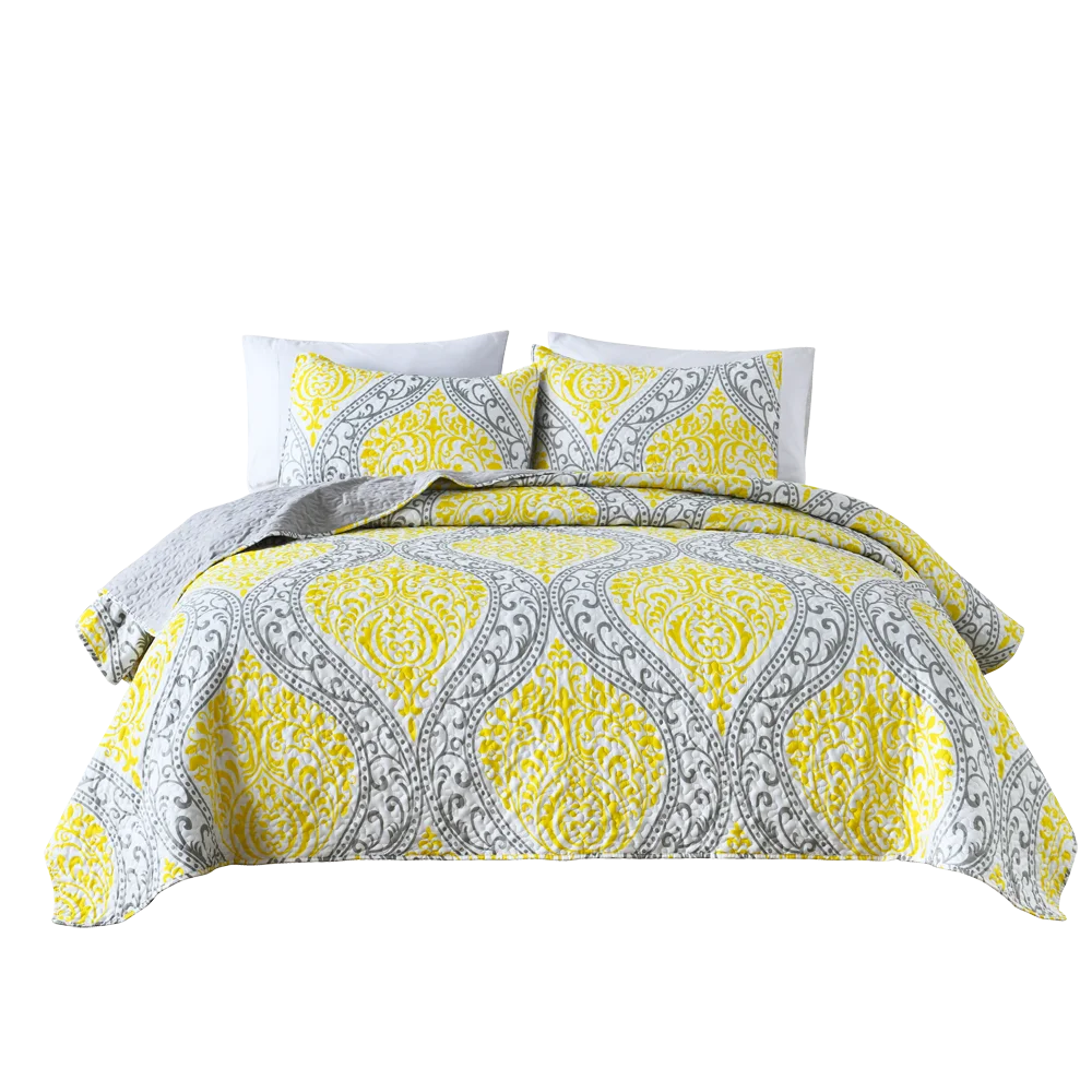 Boryard Quilted Bedspread Set Edredones Printed Queen King Size Luxury