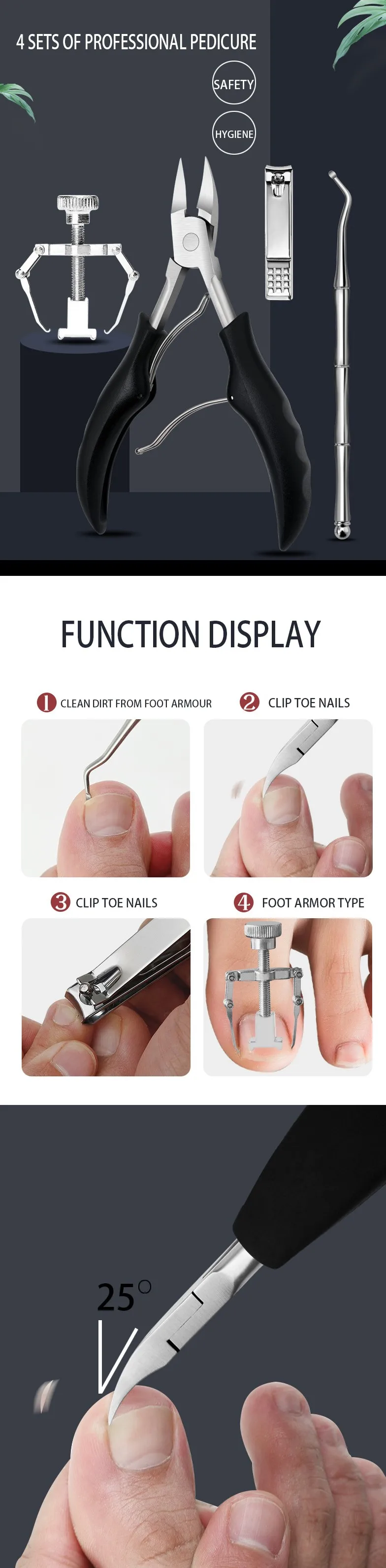 product factory hot sale stainless steel black cuticle nipper manicure tool sharp cuticle nipper-1