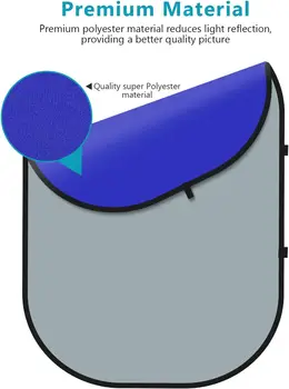 NEEWER  2 in 1 Collapsible and Reversible Background Double Sided Blue Screen and Gray Screen Chromakey Backdrop for Photography detail image