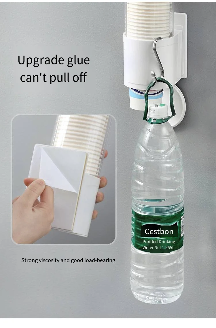 Household disposable cup holder punch-free wall-mounted cup holder Convenient dust-proof automatic cup extractor supplier