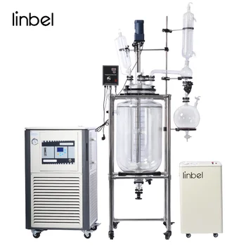 Lab Chemical Bioreactor Jacketed Glass Agitator Tank 5l 10l 20l 50l ...