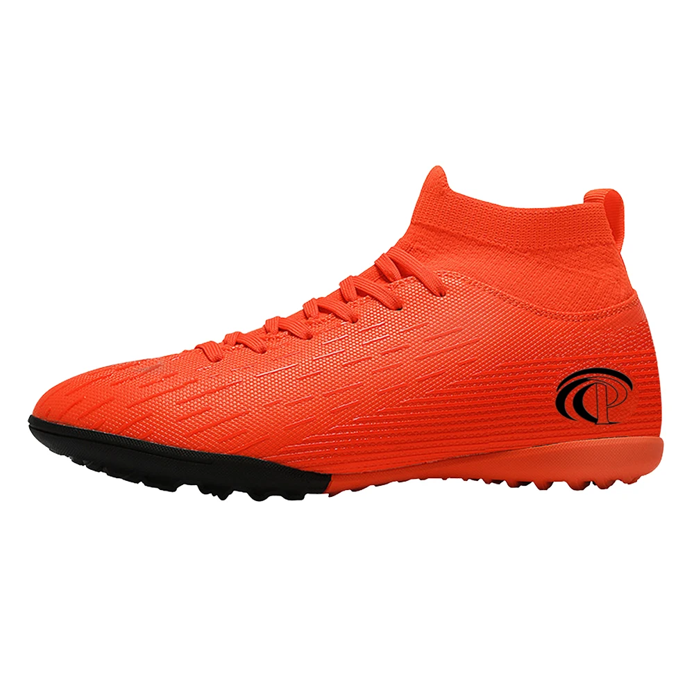 New High Ankle Sports Turf Futsal Indoor Soccer Shoes Cheap Rubber Sole  Football Boots for Men