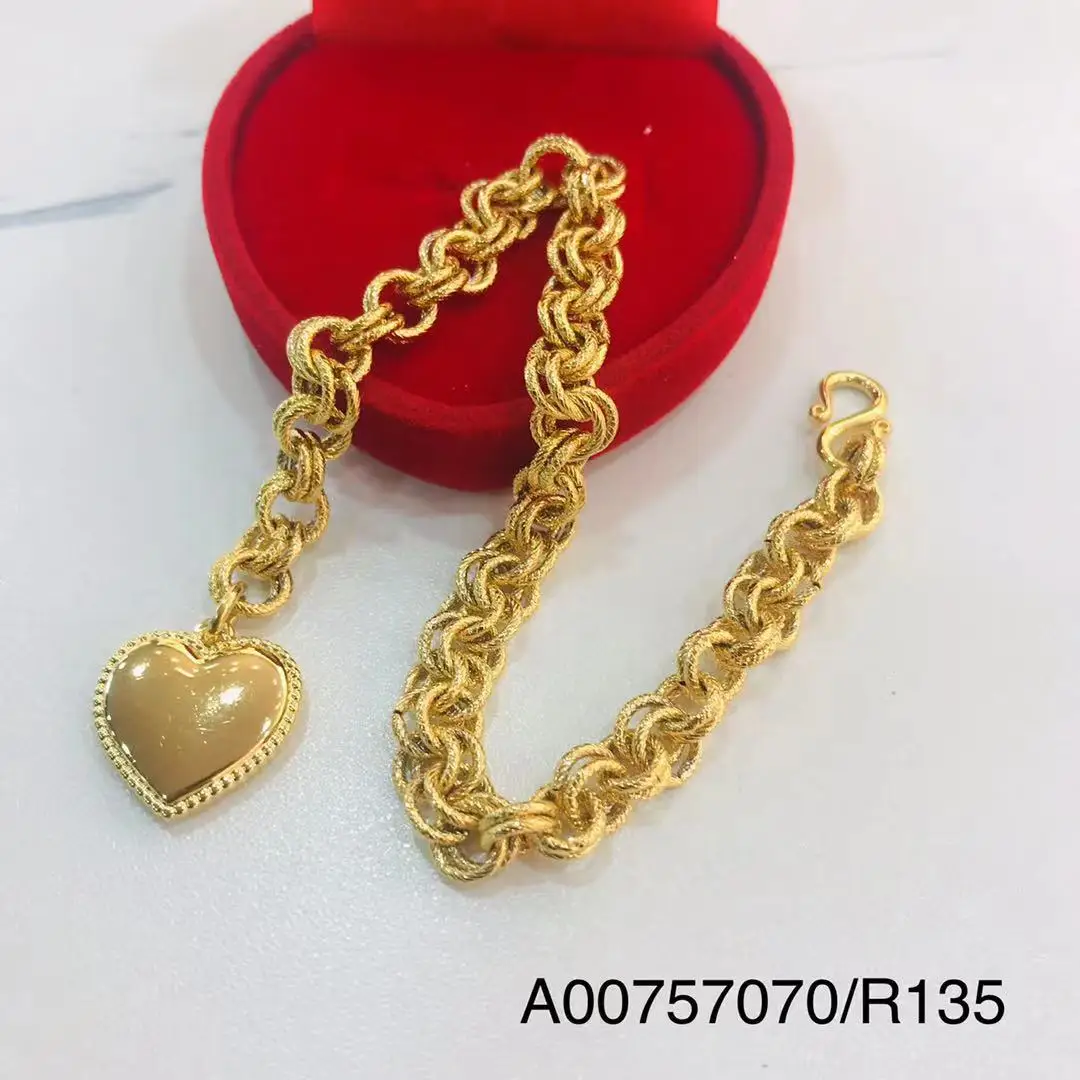 212 Xuping Jewelry Factory Heart Flower Star Bow Butterfly Bridal Wedding Fashion Dubai 24k 18k Gold Plated Women Charm Bracelet