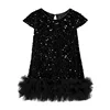 Paillettes di flanella nera