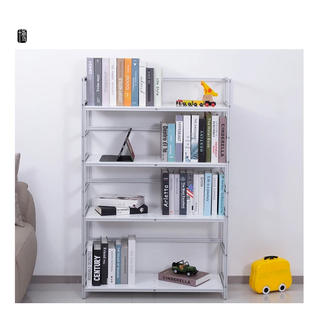 Wholesale BROOCH Style 4-Layer Modular Bookshelf Durable Aluminum Racks Shelves with Minimalist Design for Shop Use