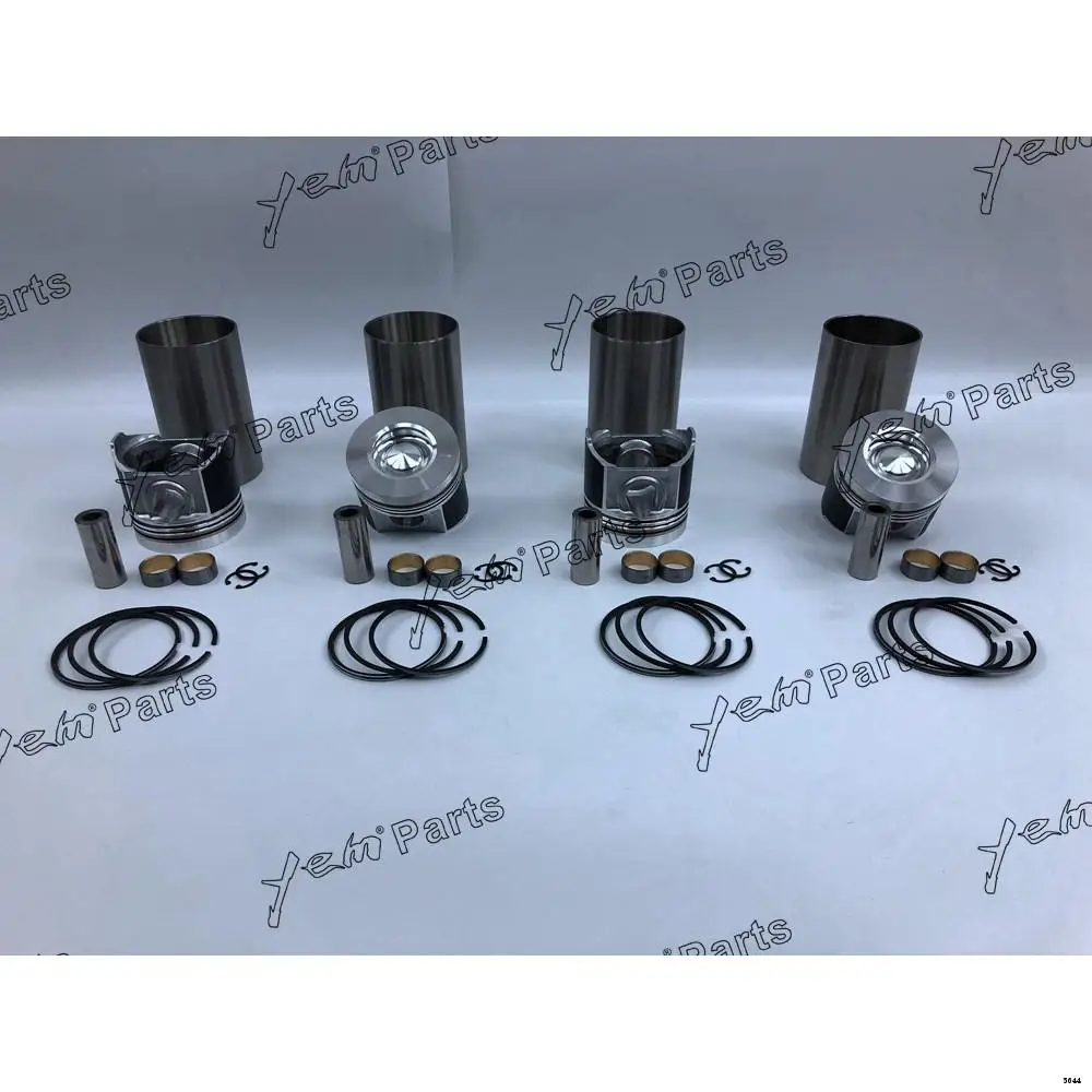 V3300 Engine Cylinder Liner Kit With Pistons Rings Liner for Kubota Tractor Excavator Mowers Engine Repair Parts Kit